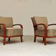 Pair of Krasna Jizba Art Deco solid wood armchairs