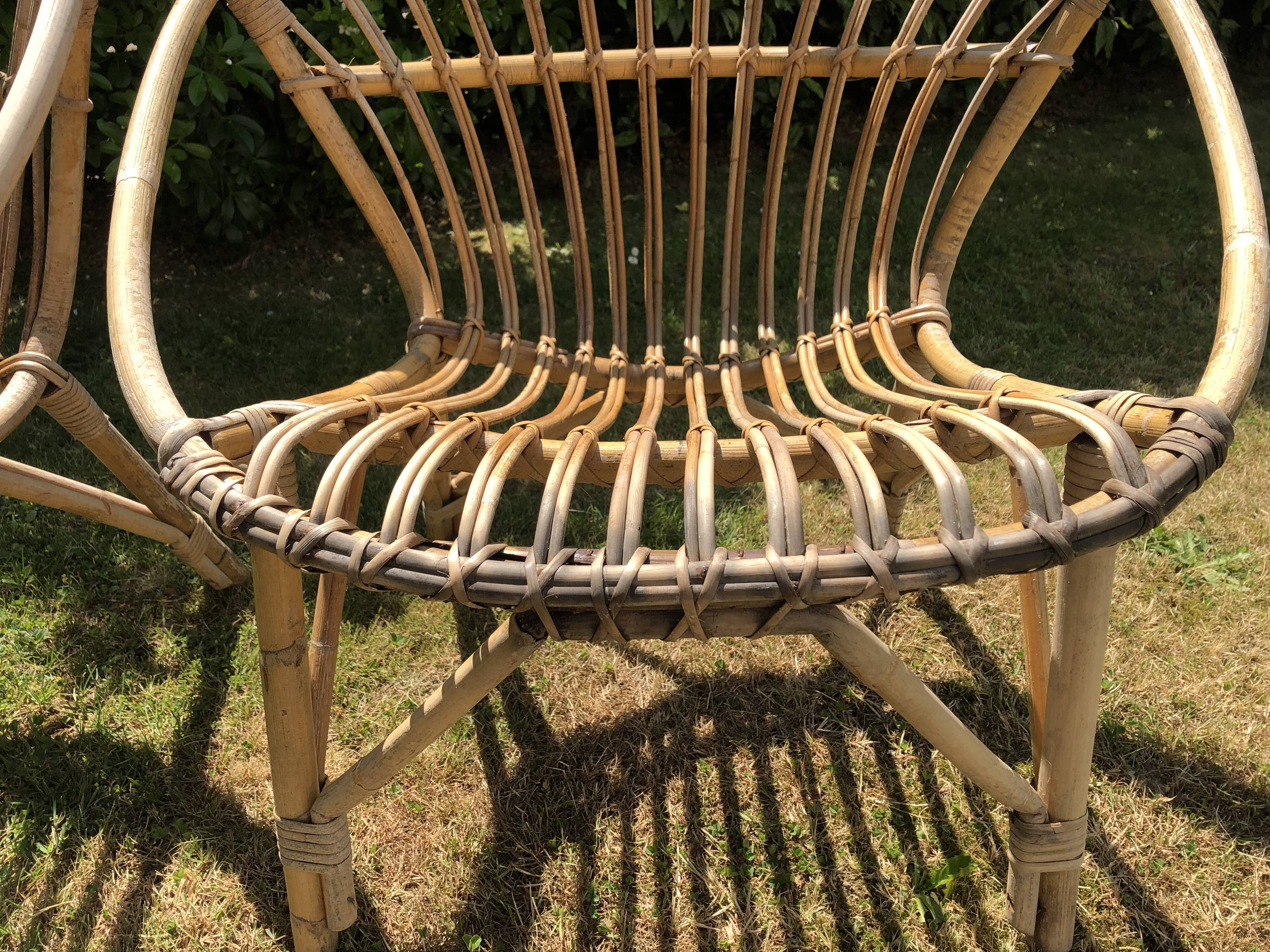 Rattan armchairs