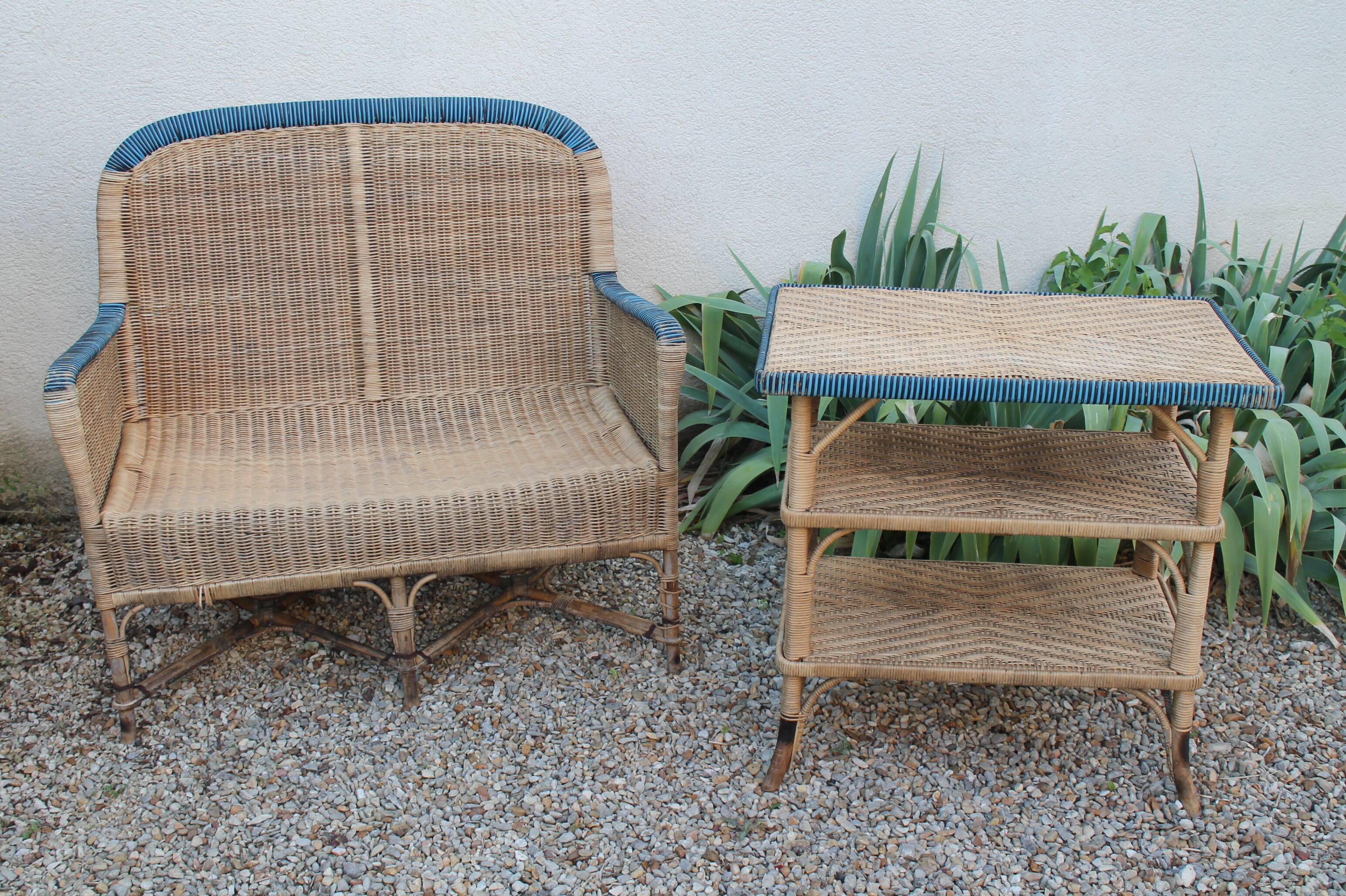 Rattan chair and garden table
