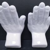 Pair of 80s design ceramic hand bookends