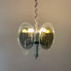 Unique art deco chrome & glass chandelier, 1920's