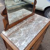 Commode coiffeuse marbre glace bizautee annee 1950