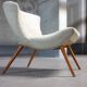 50s 60s beige low chair