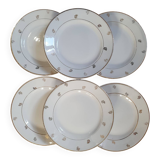 6 assiettes à dessert dorées - Digoin Sarreguemines