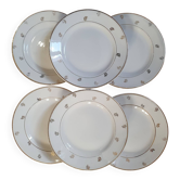 6 assiettes à dessert dorées - Digoin Sarreguemines