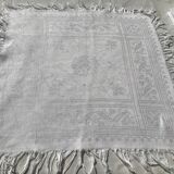 7 square towels, bordered damask cotton
