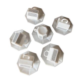 Set of 6 Arcopal coffee cups