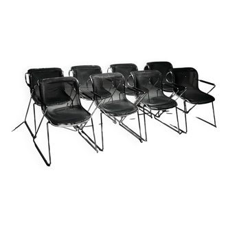 Ensemble de 8 chaises Penelope par Charles Pollock pour Castelli, 1980
