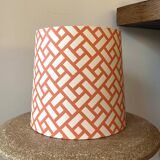 Vintage lamp - orange ceramic - 1970 - handmade shade.