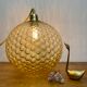 Vintage amber glass globe hanging lamp