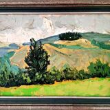 Painting SCHWARZ (Marcel, 1914-1985) – HST - Landscape, mountain - 1950