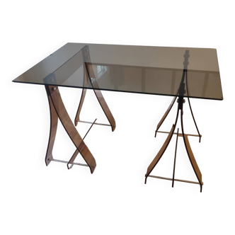 Bureau vintage en plexiglas de Marcello Gacita et Pierre Tiberi