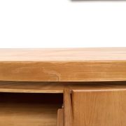 Curved enfilade Maison Regain in solid elm, 1970.
