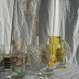 Lot de 5 verres vintage à motif de fruits