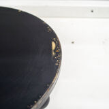 Bedside table shapes in wood and painted iron, marble details, 80s