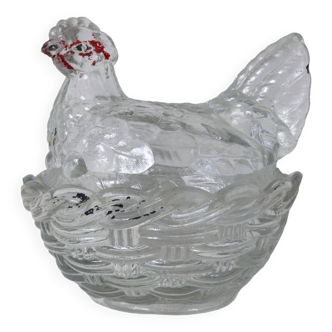 Bonbonnière poule couvant style portieux vallerysthal