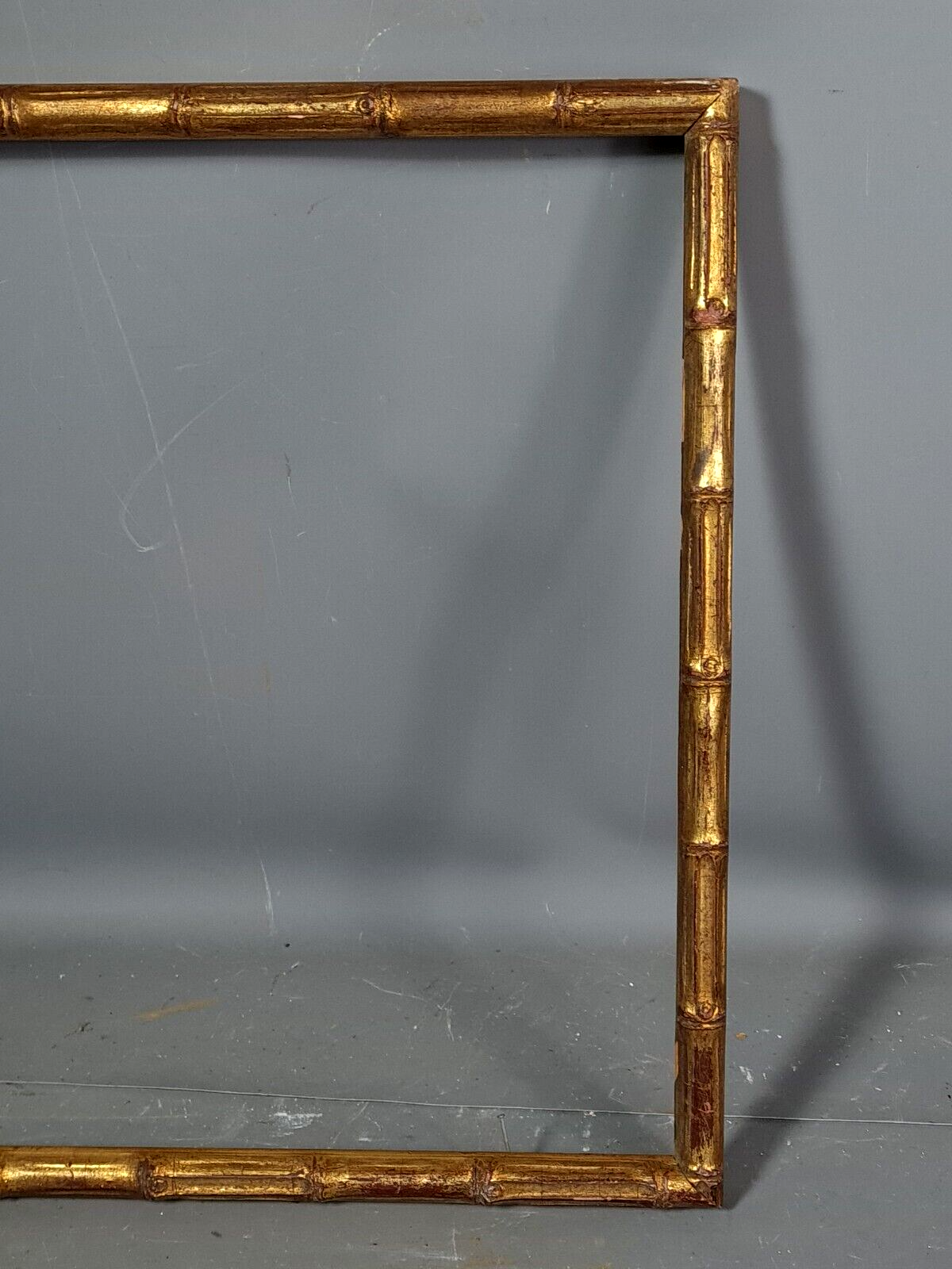 Old frame way bamboo gilded wood gold leaf 45x38 foliage 43x36 cm SB2