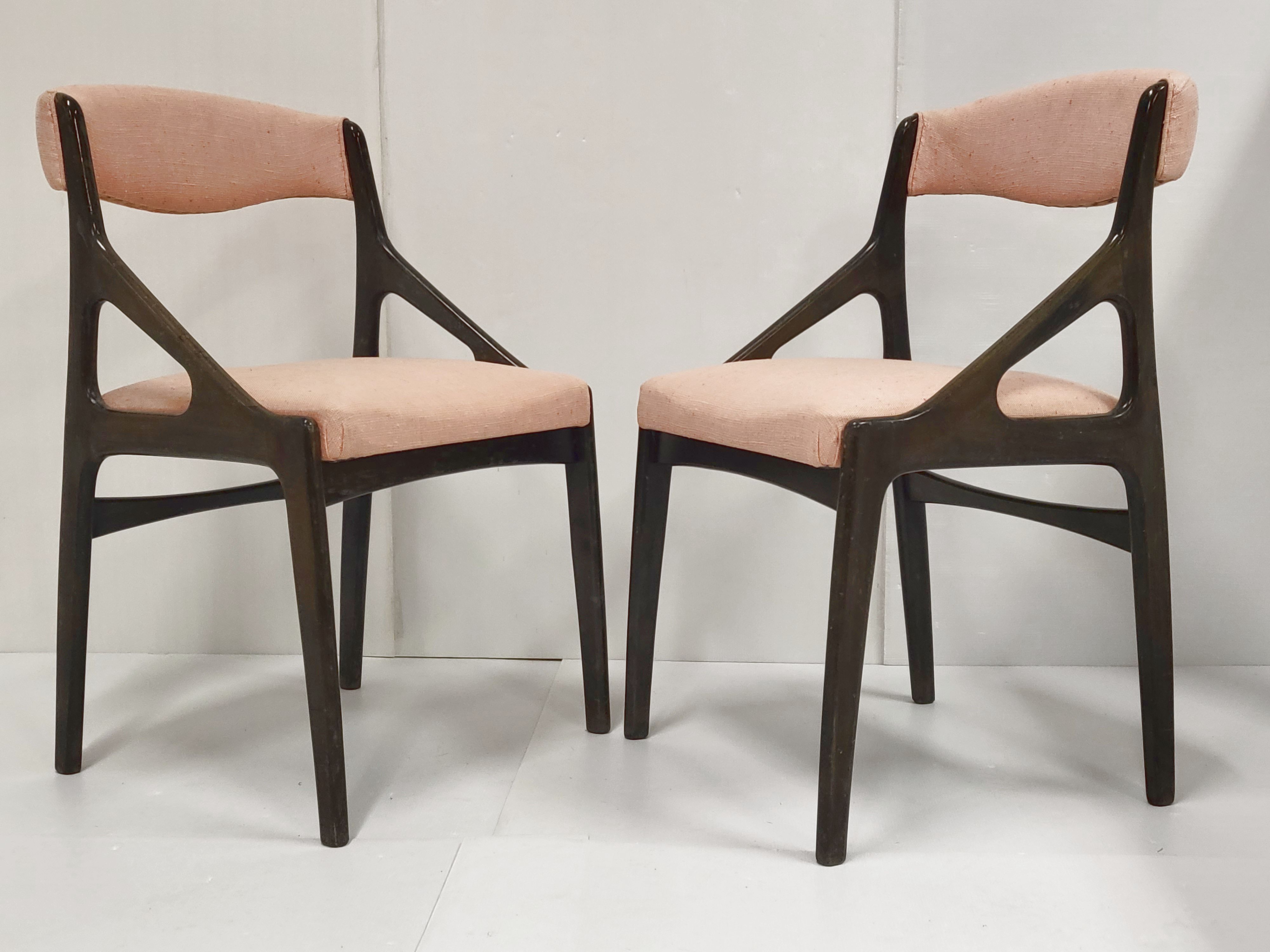 Suite de 6 chaises scandinaves 1960