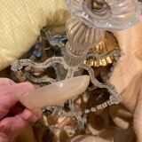 Superb antique brass/glass/opaline Murano chandelier