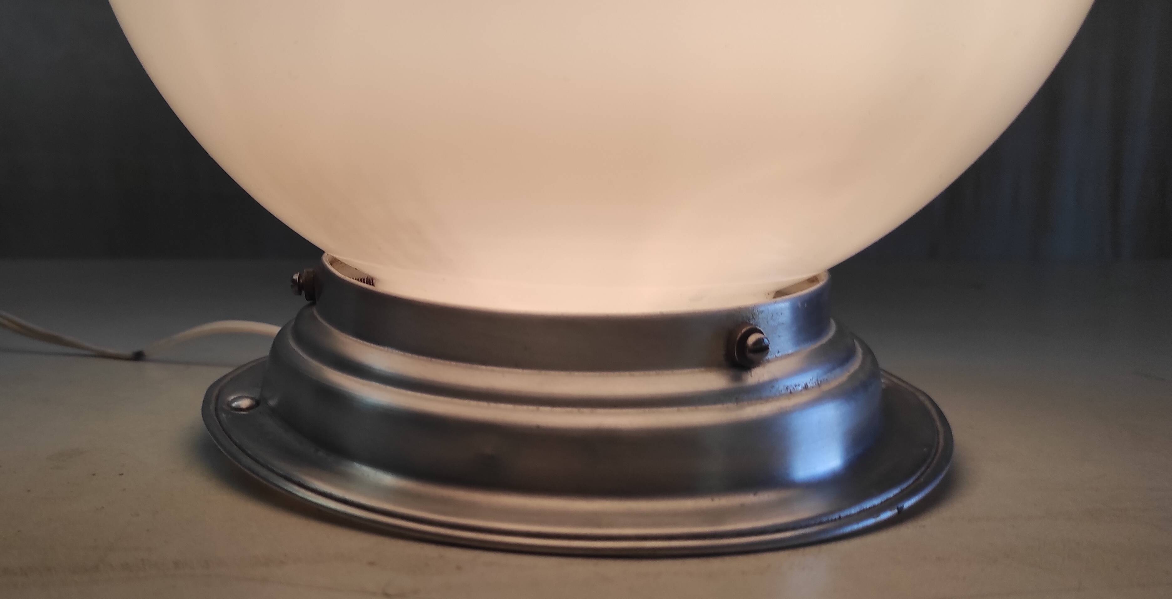 20cm opaline globe ceiling or table lamp - mid-20th century