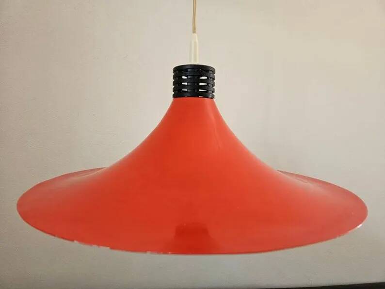 Rare Midcentury Red Pendant, Space Age, Italy, 1970s