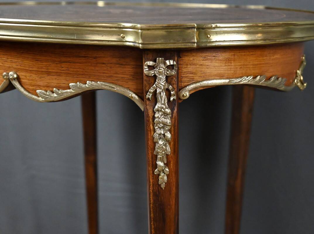 Table de salon guéridon en palissandre, style transition – 1re partie XXe