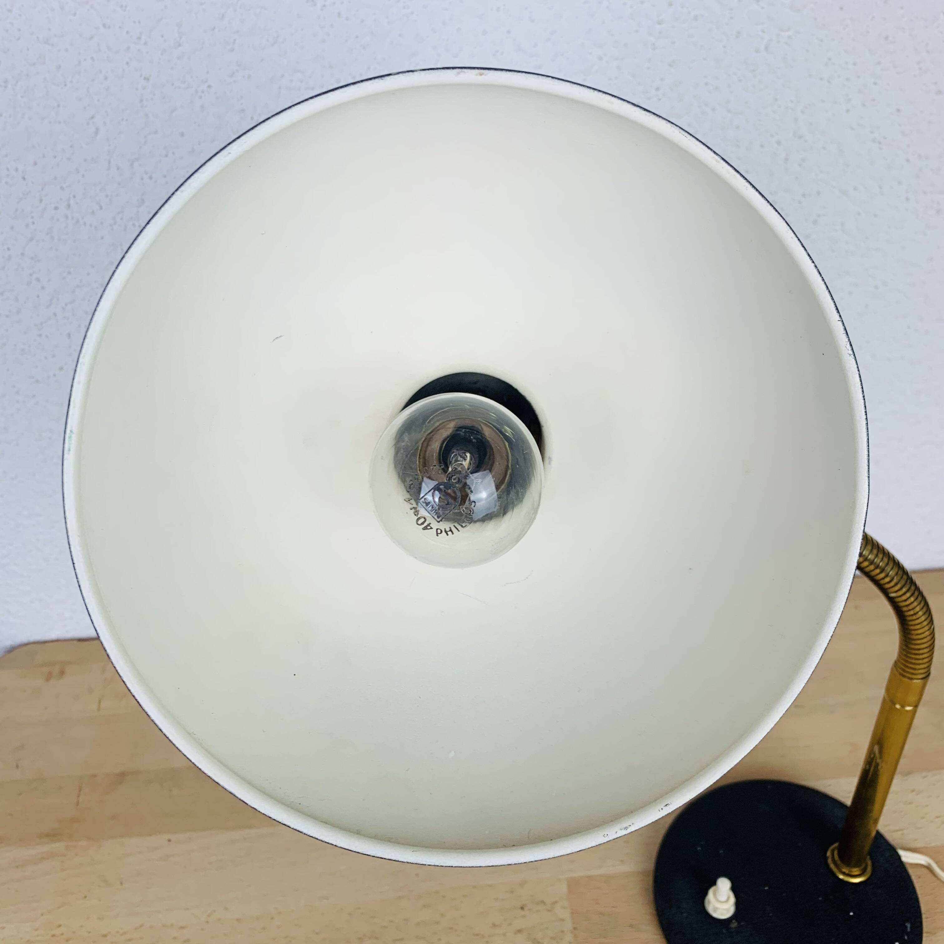 Vintage 50s brass and black lamp