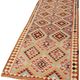 Turkish Handwoven Vintage Herki Kilim 111 cm x 350 cm