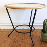 Adorable rattan coffee table and metal base, Scandinavian