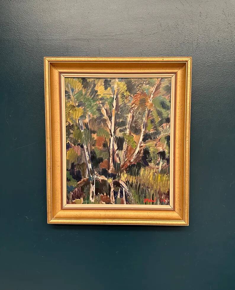 Original Swedish Oil on Panel – “Forest” by Arvid Herbert