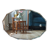 Vintage beveled octagonal mirror