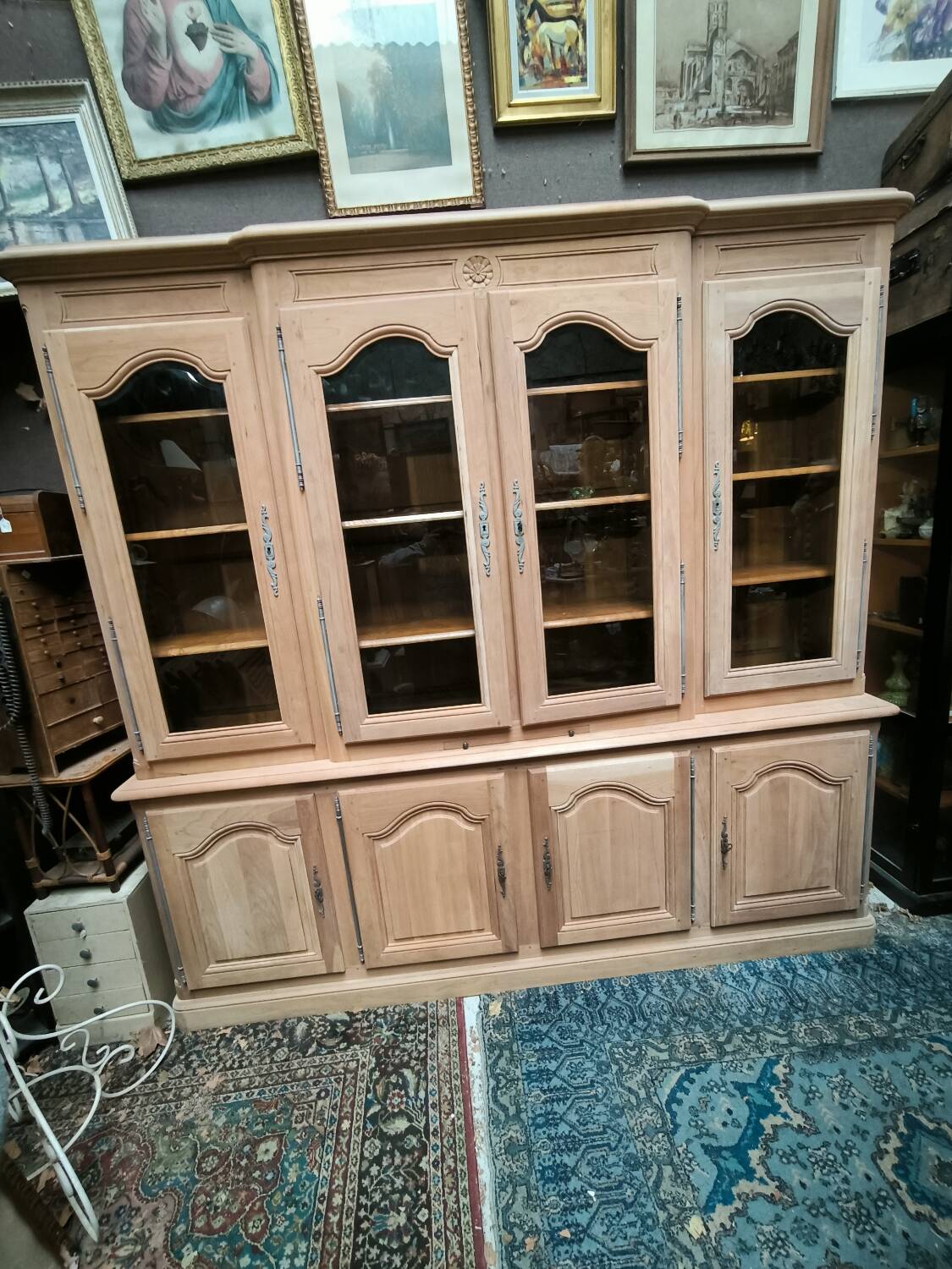Bookcase in solid cherry and ash wood