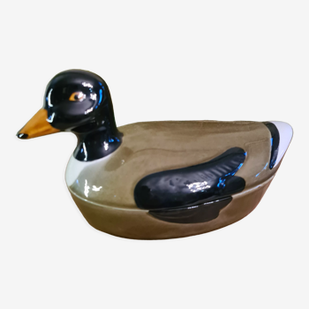 Terrine caugant handmade ceramic zoomorphic model small wild duck