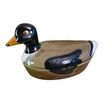 Terrine caugant handmade ceramic zoomorphic model small wild duck