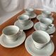 Art Deco cups and saucers by Théodore Haviland in celadon.