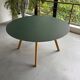 Table Hay CPH25 Ø140 x H74 oak and green linoleum