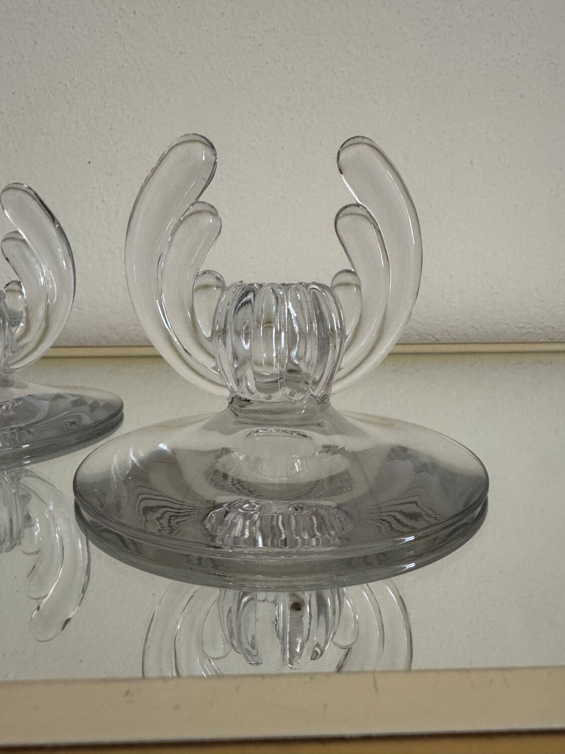 Art Deco crystal candle holder