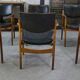 Set of 6 Scandinavian armchairs in leather and rosewood by Gondo Gravesen for Atelier Bondo Gravesen Snedkerier 1960s.
