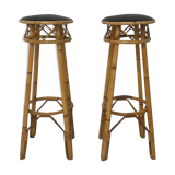 Pair of rattan bar stools