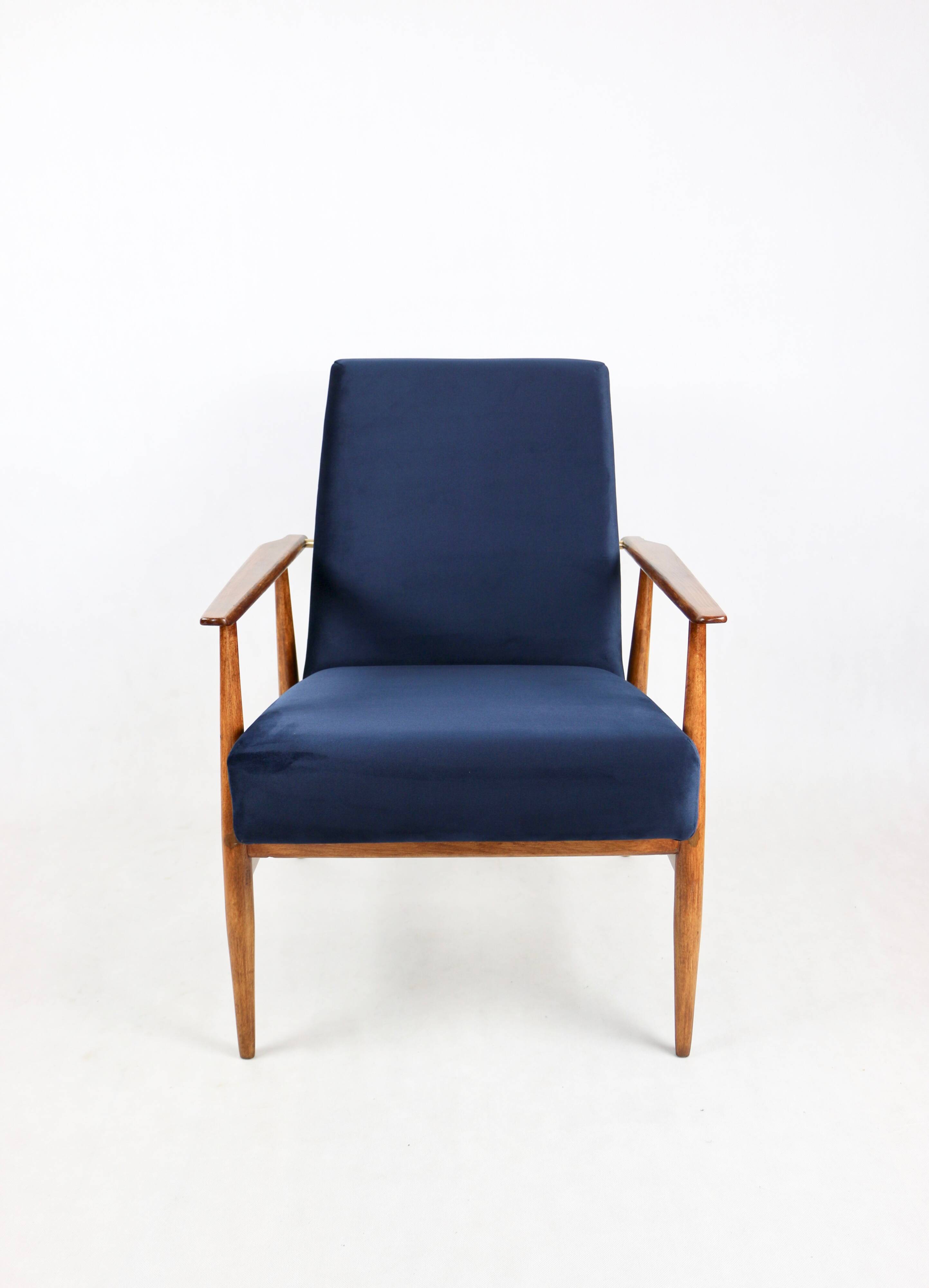 Armchair 'Lis', 1970s navy blue design by Henryk Lis