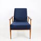 Armchair 'Lis', 1970s navy blue design by Henryk Lis