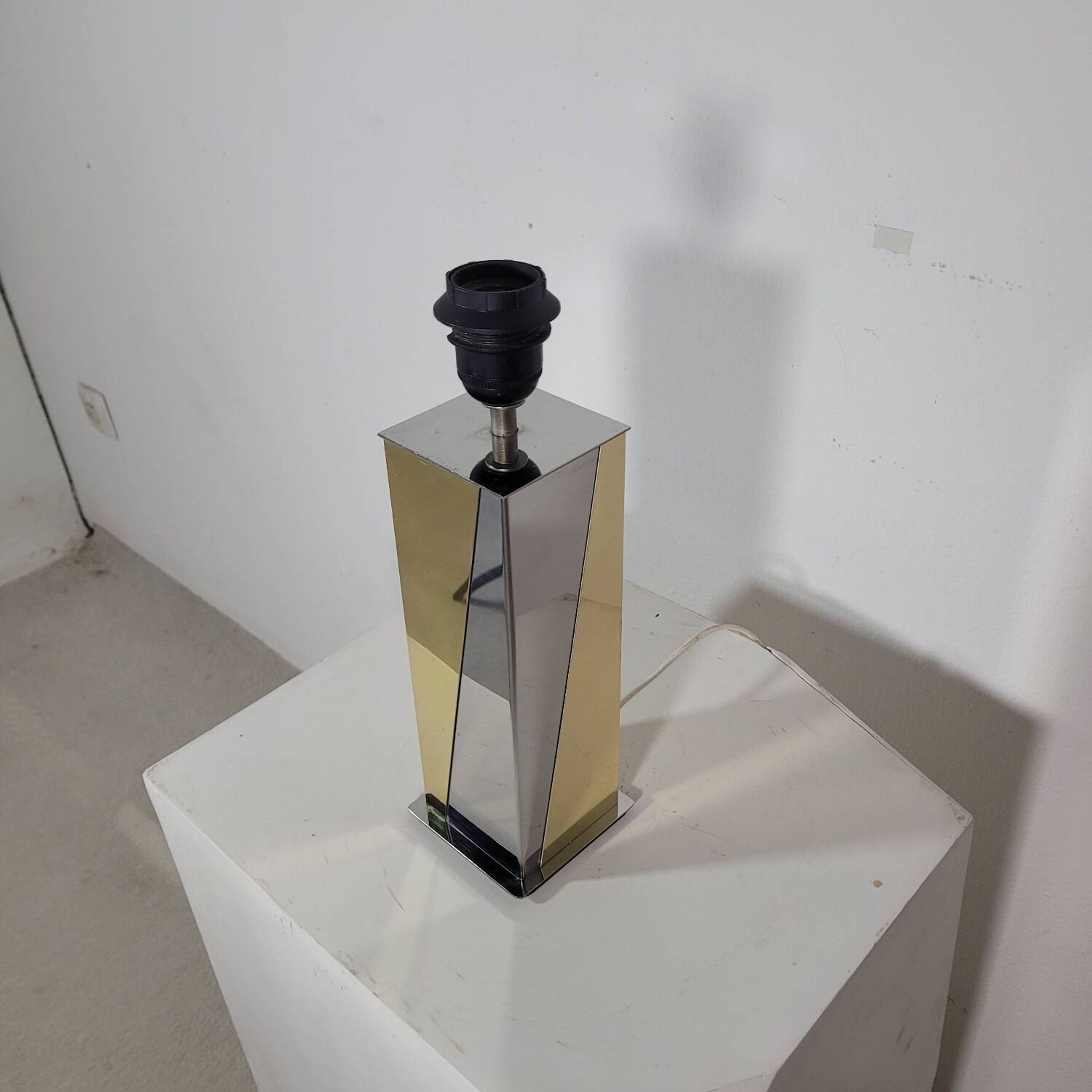 Vintage table lamp in brass and chrome metal 1970s