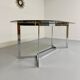 Vintage chrome and smoked glass table, 70s design, Paul Legeard DOM