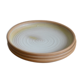 Lot de 5 assiettes en grès à bord relevé