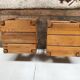 Pair Tabouret wears tripod plant solid wooden sofa tip 1950 Vintage furniture decoration