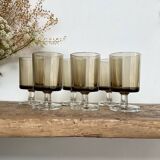 6 small smoked glasses luminarc france