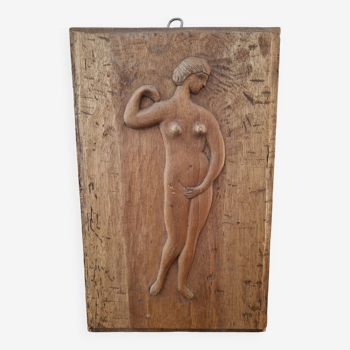 Carved wooden panel