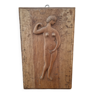 Carved wooden panel