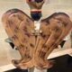 German polychrome wooden angel of light candle holder