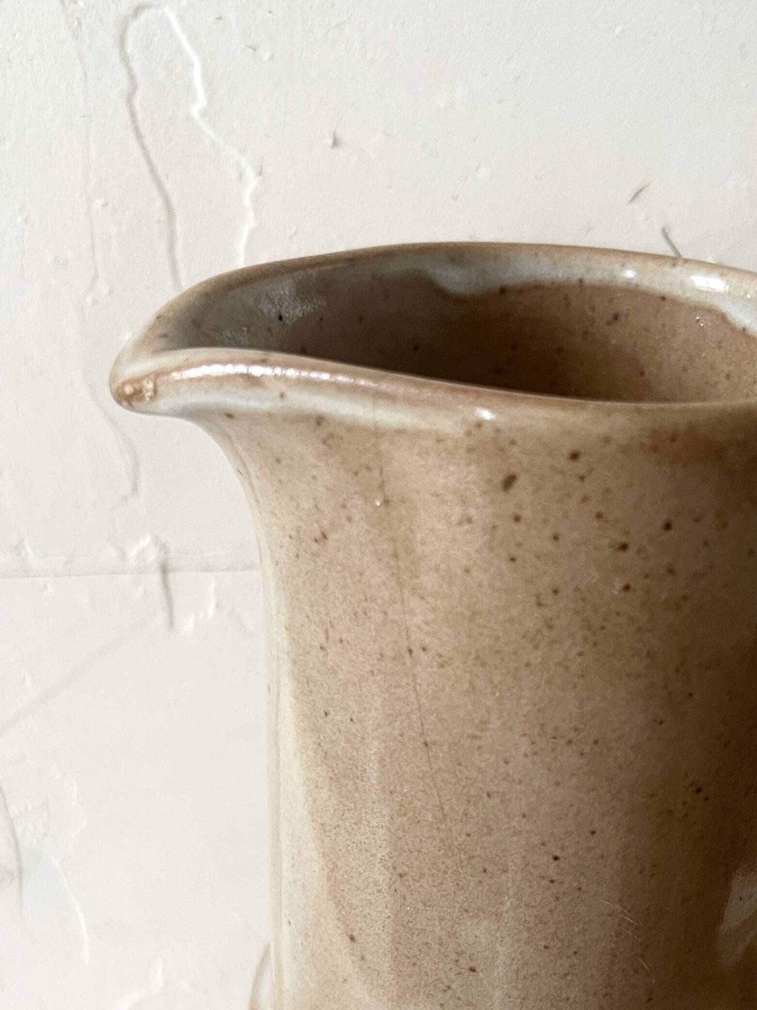 Enamelled ceramic carafe, high-fired stoneware, registered design.